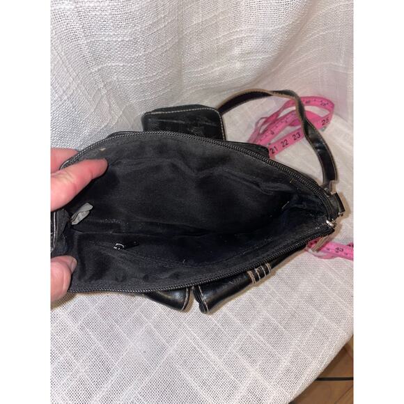 Rosetti black PVC handbag and matching ID wallet moto retro - Picture 8 of 11